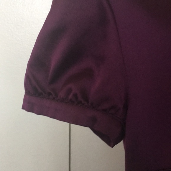 Anne Taylor women’s Aubergine ruffle front blouse - Picture 3 of 8